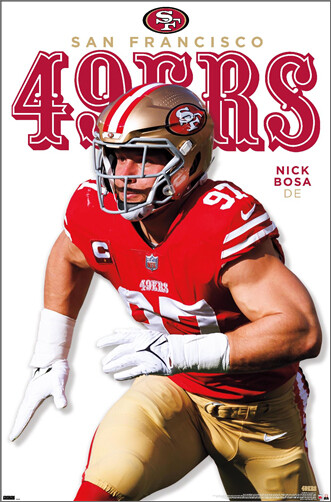 Nick Bosa SUPERSTAR ACTION San Francisco 49ers NFL Football 22x34