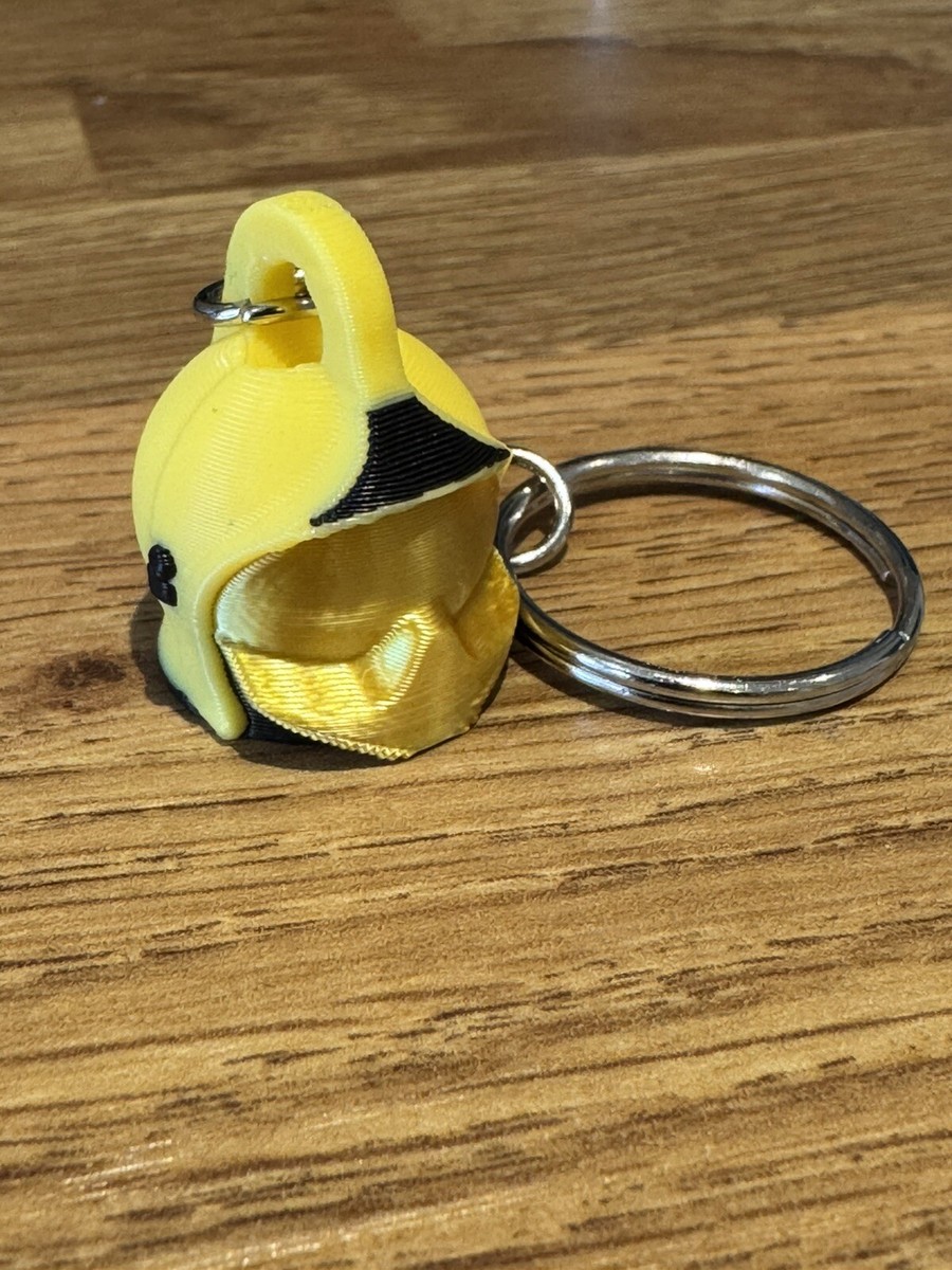 Fireman Helmet Keychain Yellow 3D Printed MSA Dräger Gallet Style