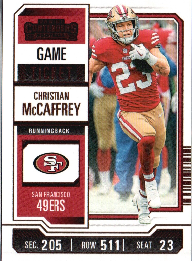 2023 Panini Contenders #87 Christian McCaffrey Game Ticket Bronze