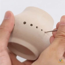 6 Pieces Stainless Steel Hole Puncher Pottery Cutting and Punching Clay Tools