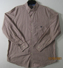 Chaps Shirt Mens Large Red Blue Beige Button Up Pocket Office Dress Casual Men