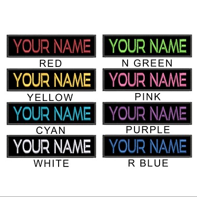 BEST SELLING 3X1 size Custom NAME TAG Embroidered ''Iron on'', FAST SHIPPING