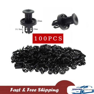 100-Piece Fender Liner Clip Set - Fits Honda Accord, Civic, Acura Integra | Black Push Retainers | 91512-SX0-003