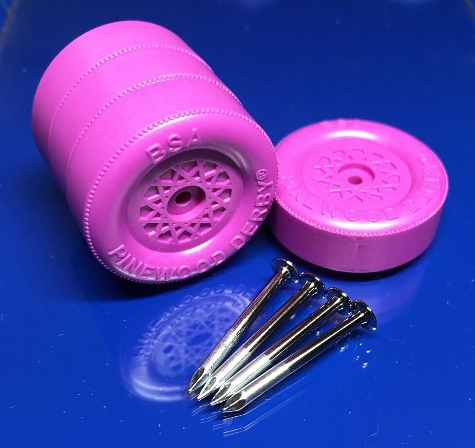 Pinewood Derby Wheels Polish Axles Matched Lathe Tread & Hub Pro Bore