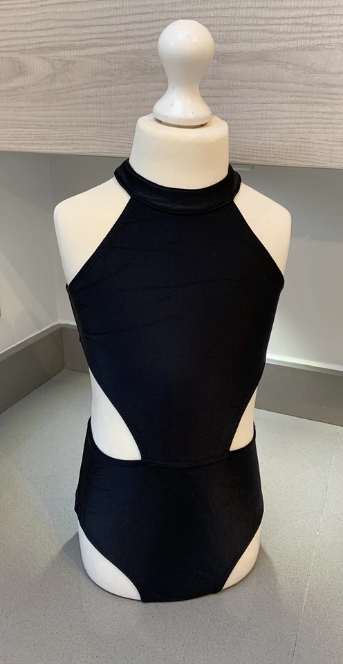 Black Leotard.Age 7-12 Years Gymnastic Dance wear UK Ballet Modern Dance Fast   - Image 2 of 4