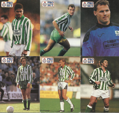 Pro Set 1991/92 Plymouth Argyle FC x 6 Komplettsatz
