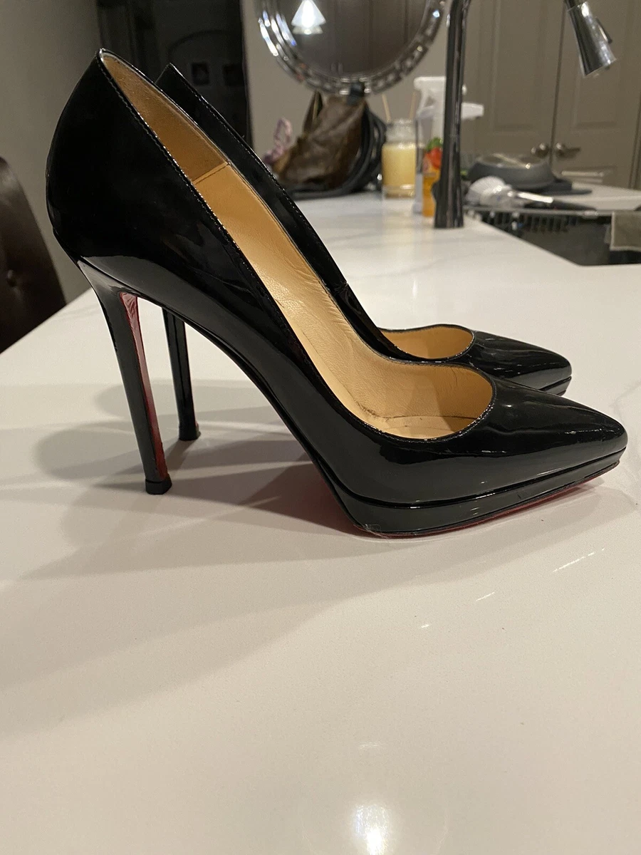 Christian Louboutin Pigalle 120m Spikes Patent Leather Pumps in Black