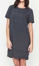 Mo Vint Black White Polka Dot Shift Back Button Dress Size XS $89