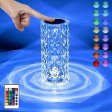 LED Lamp Crystal Table Night Light RGB Touch Atmosphere Diamond Rose Bedside Bar