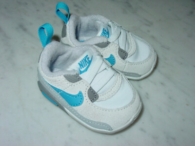 2021 Nike Air Max 90 White/Grey/Blue CI0424-010 Crib Shoes! Size