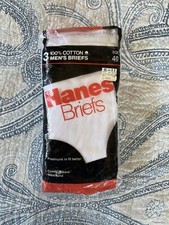 Vintage 1987 Mens Hanes White Briefs 3 Pack Size 40 NOS