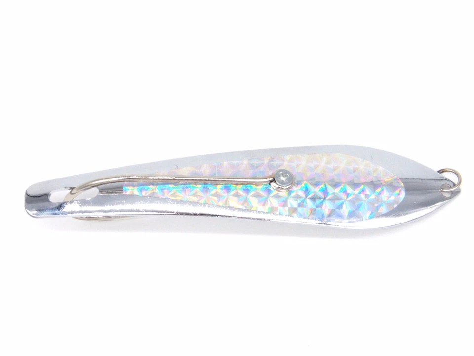 Silver Holographic Drone Trolling Spoon 14.5cm 5.7 Inches - Mustad Hook - Image 2 of 4