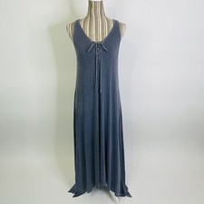 Sundry Lagenlook Boho Gray Side Slit Sleeveless Maxi Dress 1 Small Women's