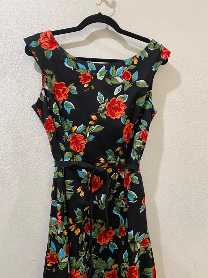 Miss Dorby size 14 dress floral, multicolor design, sleeveless, zipper back - Image 3 of 4