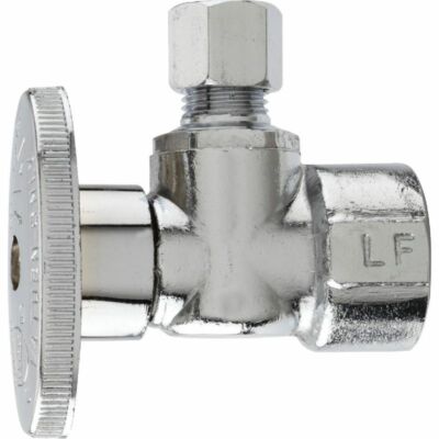 (24)-Do it Best 1/2'' FIP x 1/4'' OD Chrome-Plated Brass Quarter Turn Angle Valve