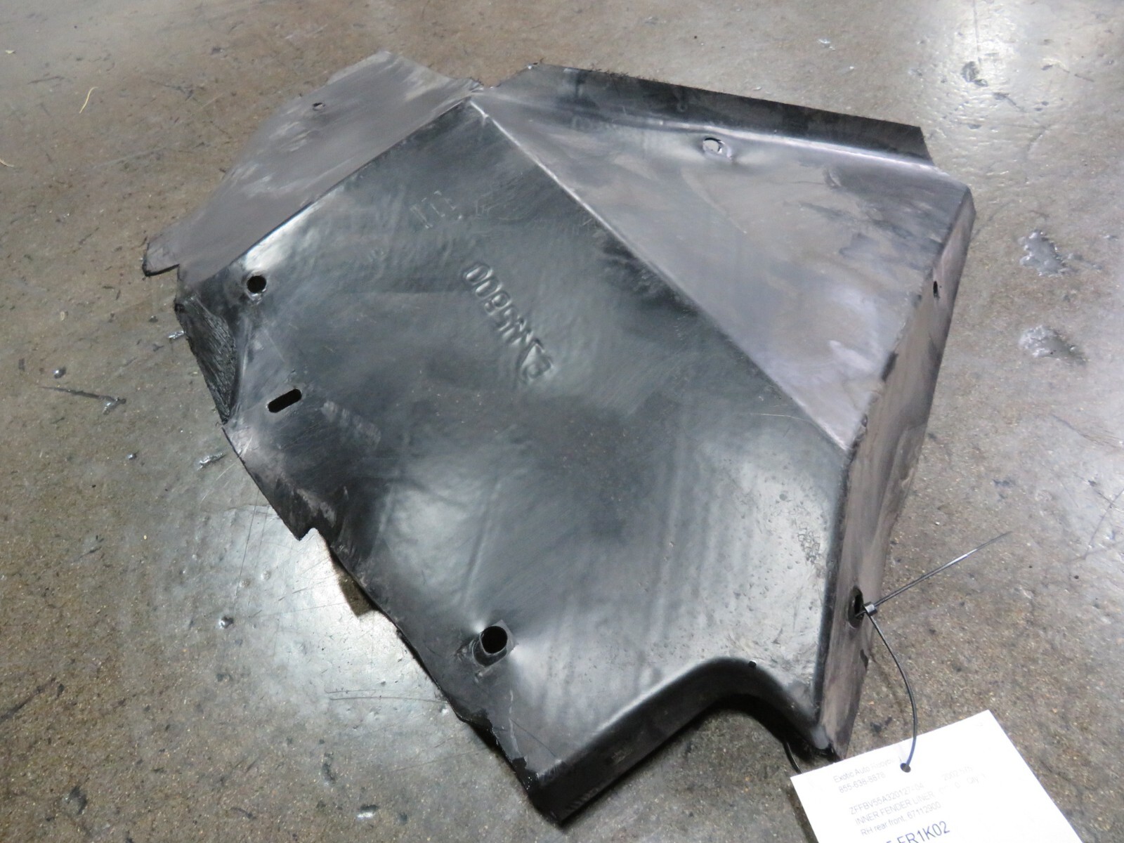Ferrari 575, RH, Rear Inner Fender Liner, Front Section, Used, P/N 67112900