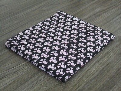 3 Yard Cotton Block Printed Floral Black Fabric Beautiful Indian Handmade Cotton