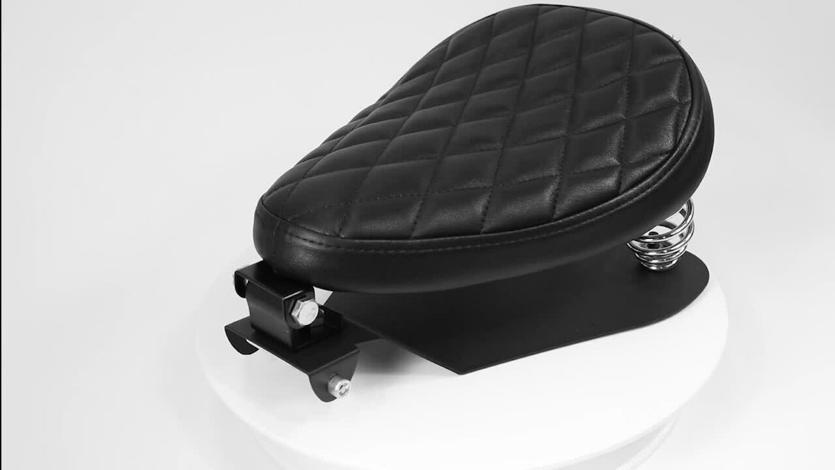 Bid4ze Aligator Leather Bobber Solo Seat 3" Spring Bracket Mount Base Plate Pan Kit - View #11