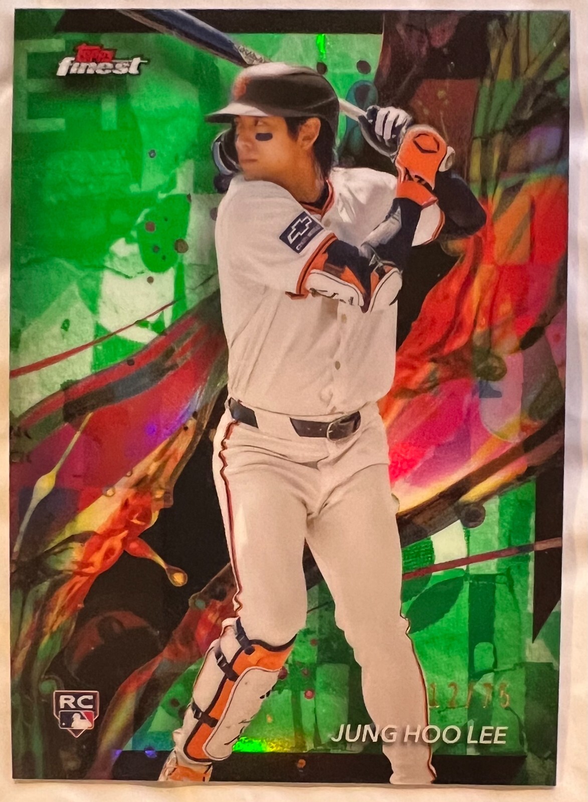 2024 Topps Finest #44 Jung Hoo Lee Green Refractor Rookie RC Giants #/75 MINT!!!