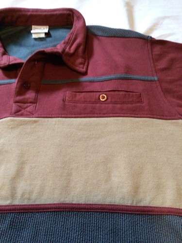 Haband Casual Joe Vintage Bowling Shirt~Long Sleeves~Pocket~Gray Maroon Tan~VGC - Picture 4 of 11