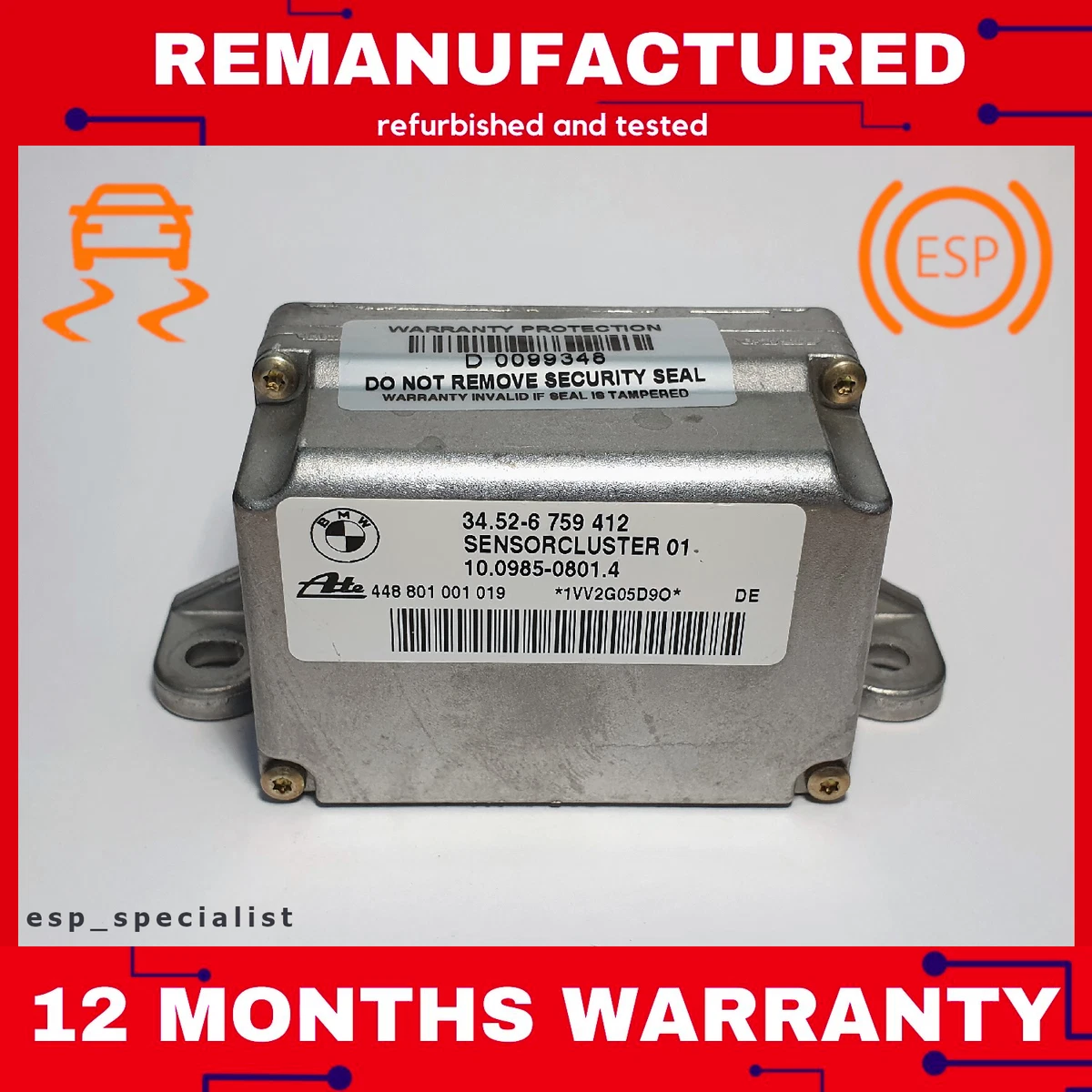 BMW 3 E46, M3, BMW Z4 E85, Mini One DSC ESP YAW RATE SENSOR  