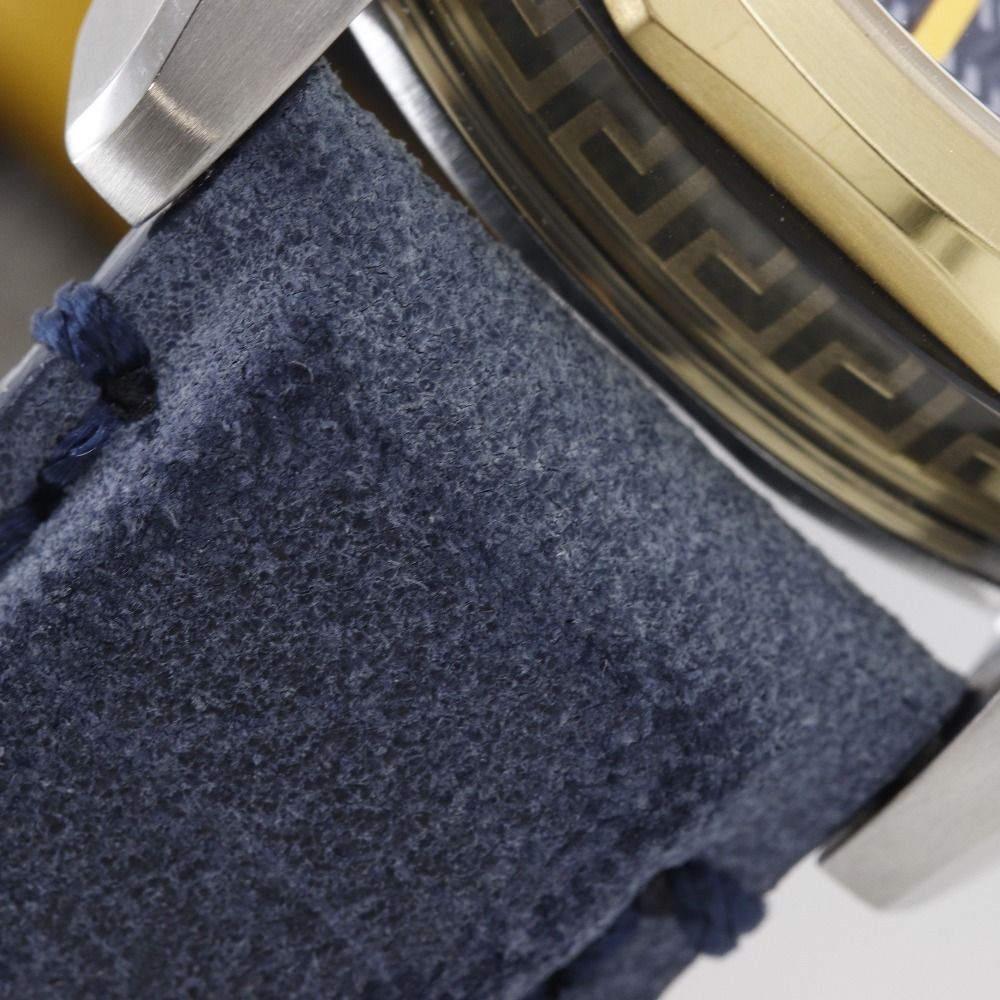 Versace VERA WR5 Men's Gold Stainless Steel Leather Watch Quartz Analog Used thumbnail 9