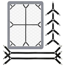 6PCS Bed Sheet Straps, Fitted Sheet Straps, Adjustable Sheet Clips, Fits of
