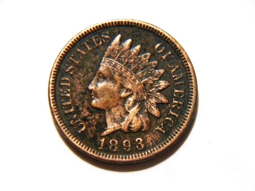 1893 XF Indian Head Cent, Nice *Better Grade* Vintage Coin for a collection