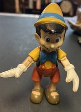 Vintage Pinocchio Plastic Toy Figure Doll 6” Tall 1970's