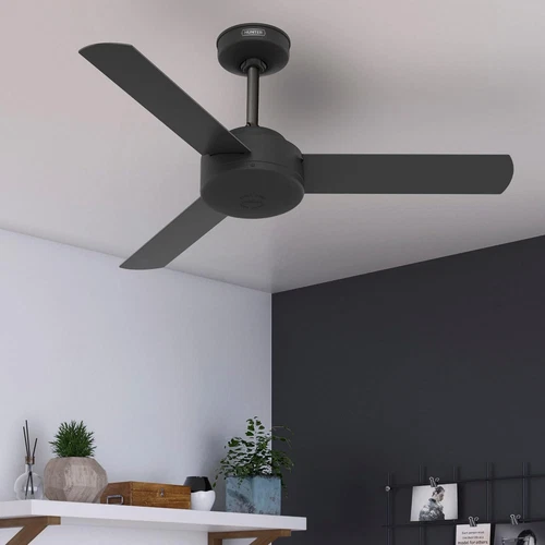 Hunter 44 Inch Indoor Ceiling Fan No Light - Black Modern Ceiling Fan without Li - Picture 5 of 12