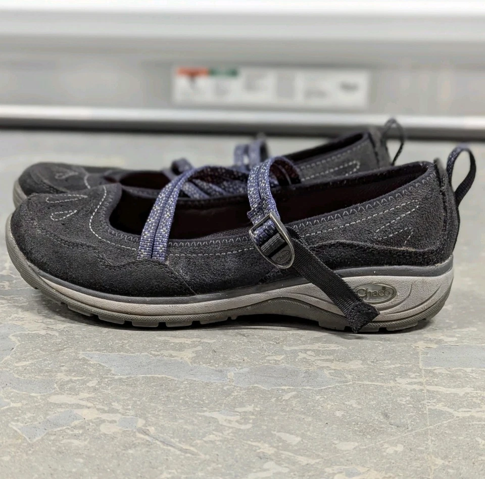 ZAPATOS CÓMODOS CHACO PETALUMA Negro 8.5 Gamuza Mary Jane Trail Senderismo Foto 3 de 4