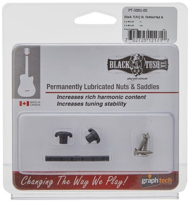 Model 5001-00 Set - Nut Slotted L42.85mm Plus String Trees - Black TUSQ XL