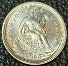 Genuine 1853 Seated Liberty 10c W/ Arrows - AU+ Detail - Cleaned/Whizzed