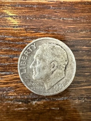 1946 Roosevelt Dime 10c - Circulated - 90% Silver