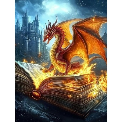 Dragon Diamond Art Kits for Adults,Flame Dragon Diamond Painting Kits,5D Full...