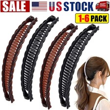 6PCS Banana Clip Hair Clincher Combs Classic Hair Clip Fish Shape Ponytail Clips