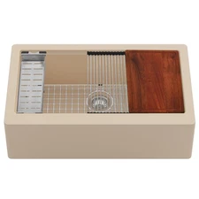 Karran USA QAWS-740 Quartz QAWS Series 34" Farmhouse Single Basin - Beige