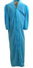 Women's VTG Sears Take Along Robe House Coat Maxi Large New Lounge Cruise Blue