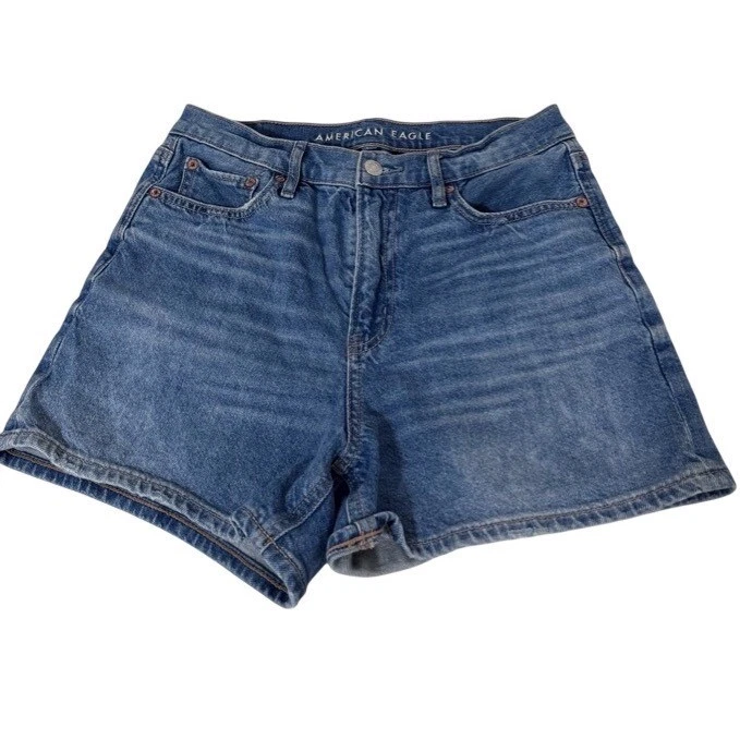 Short Taille Haute American Eagle, Taille 2, Bleu, Style Cut-off, Très Bon état