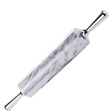 Rolling Pin/Aluminum Handles 18 inch(White)(Premium Quality) Polished Surface...