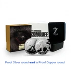 Zombucks Zombuff set 1 oz Proof .999 Silver and 1 oz Zombuff Proof Copper round