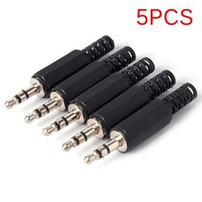 5PCS 3.5mm 1/8" Audio Male Plug Jack Adapter Stereo Connector Hea  iy