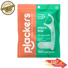 Plackers Micro Line Dental Tuffloss Fold-Out FlipPicks, Fresh Mint, 150 Count .