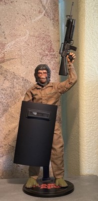 Custom No Sideshow Hot Toys Conquest Planet of The Apes Caesar 1/6 Figure
