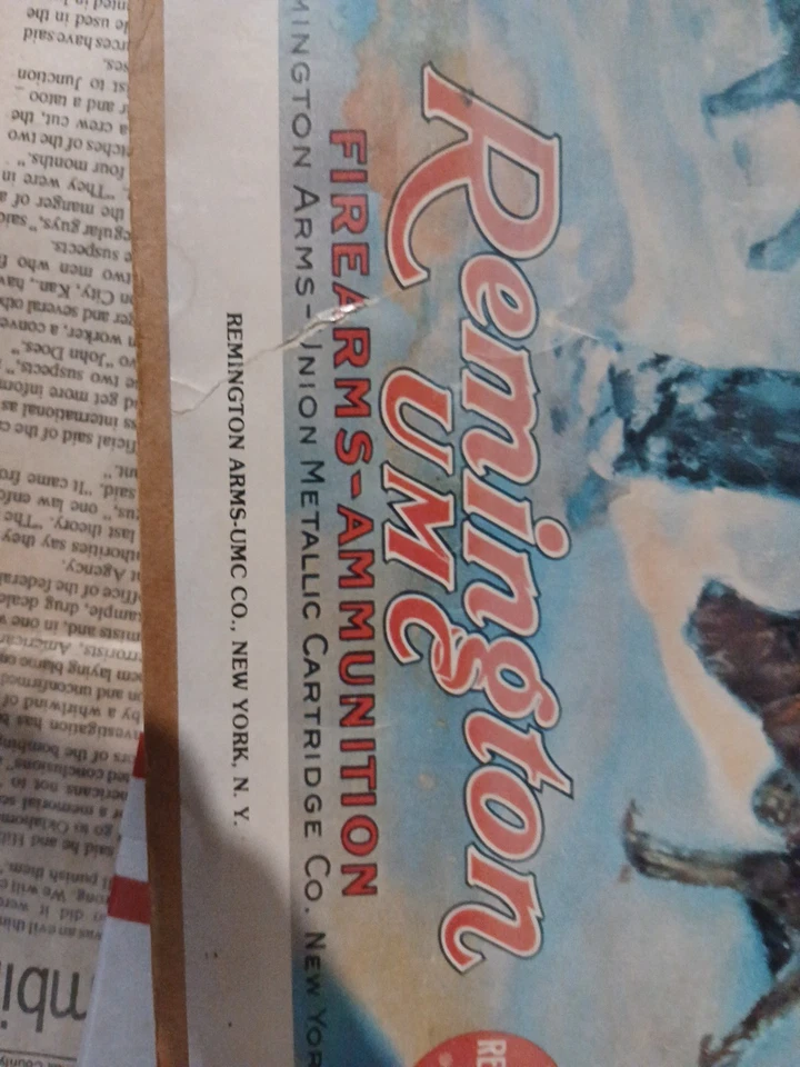 Póster publicitario Remington UMC vintage firmado enmarcado años 20 Foto 3 de 4