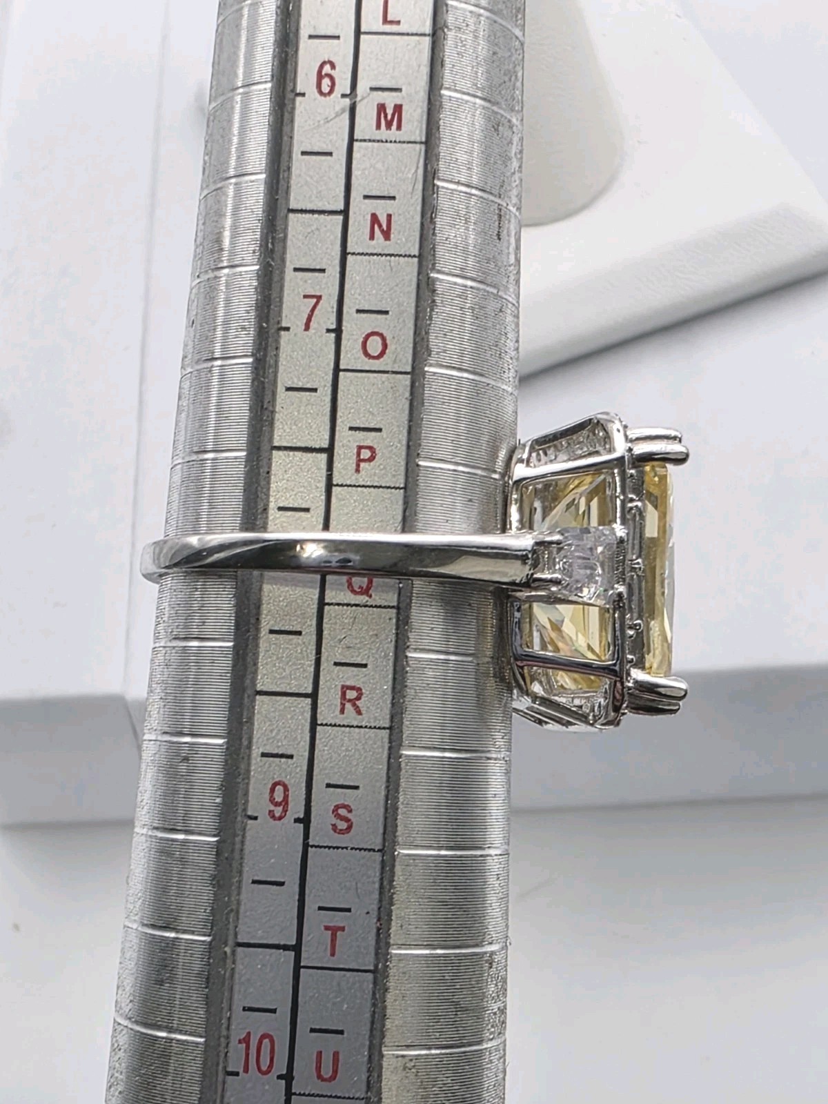 925 Solid Sterling Silver Yellow CZ Cocktail Ring… - image 7