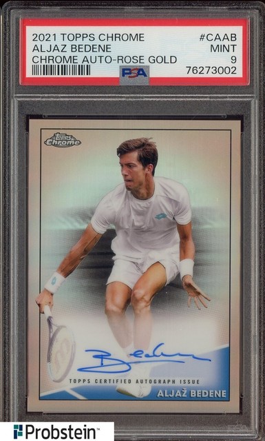 2021 Topps Chrome Tennis Rose Gold Refractor Aljaz Bedene AUTO 6/10 PSA 9 MINT