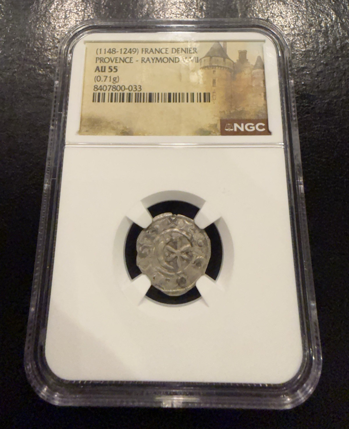 FRANCE, Provence. Raymond V-VII, 1148-1249, Silver Denier, NGC AU55