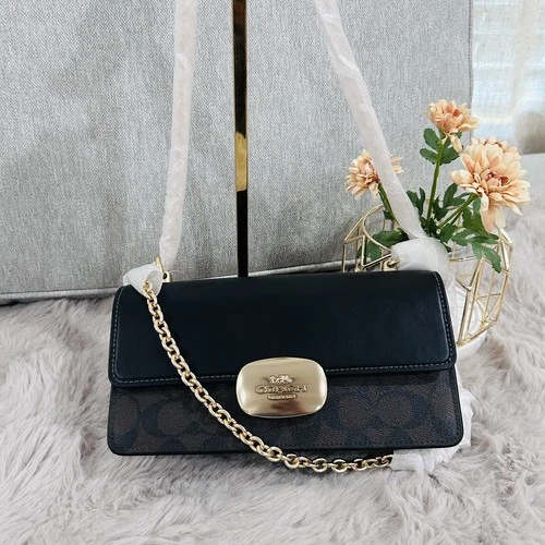 COACH Eliza Flap Crossbody Bag Signature Canvas CP009 NWT