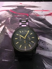Armani Exchange Black Stainless Steel Chronograph Dress Watch AX2094